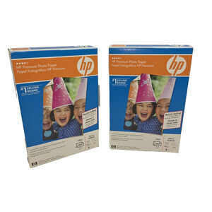 HP Premium GLOSSY 4X6 Ink Jet Picture Photo Paper 100 SHEETS 10mil Lot of 2